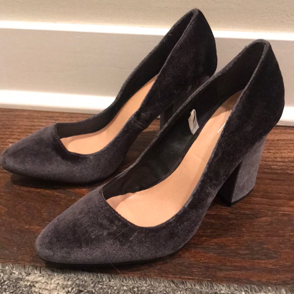 Gray Suede Heels